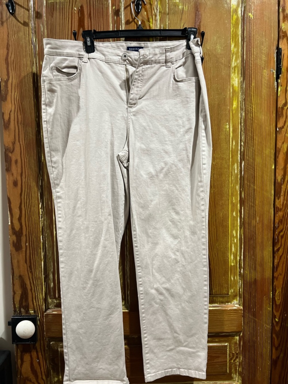 Bandolino Women's Straight Leg Jeans in Light Beige
